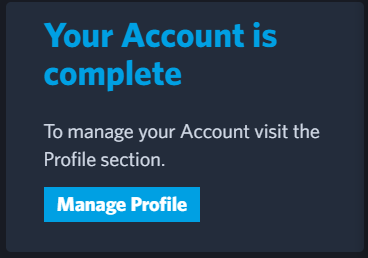 account complete