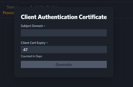 client cert dia