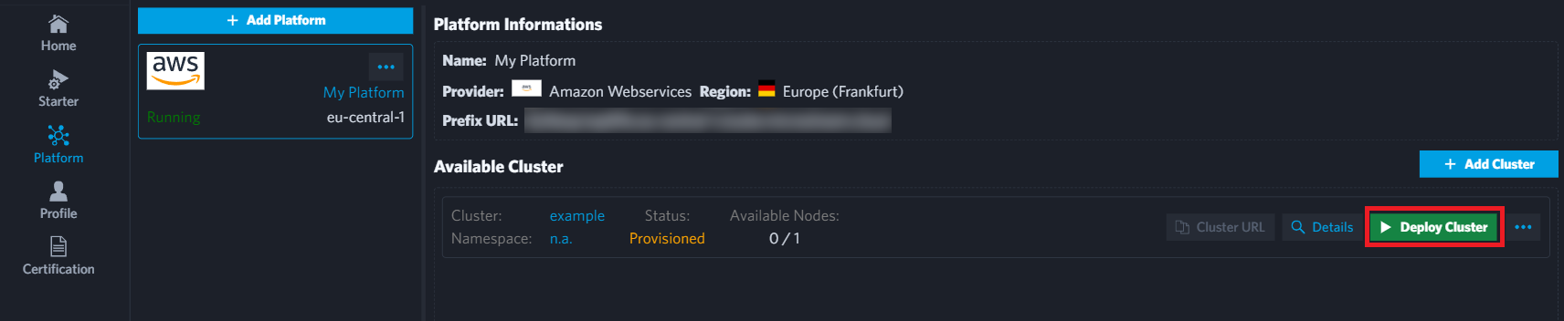 deploy cluster
